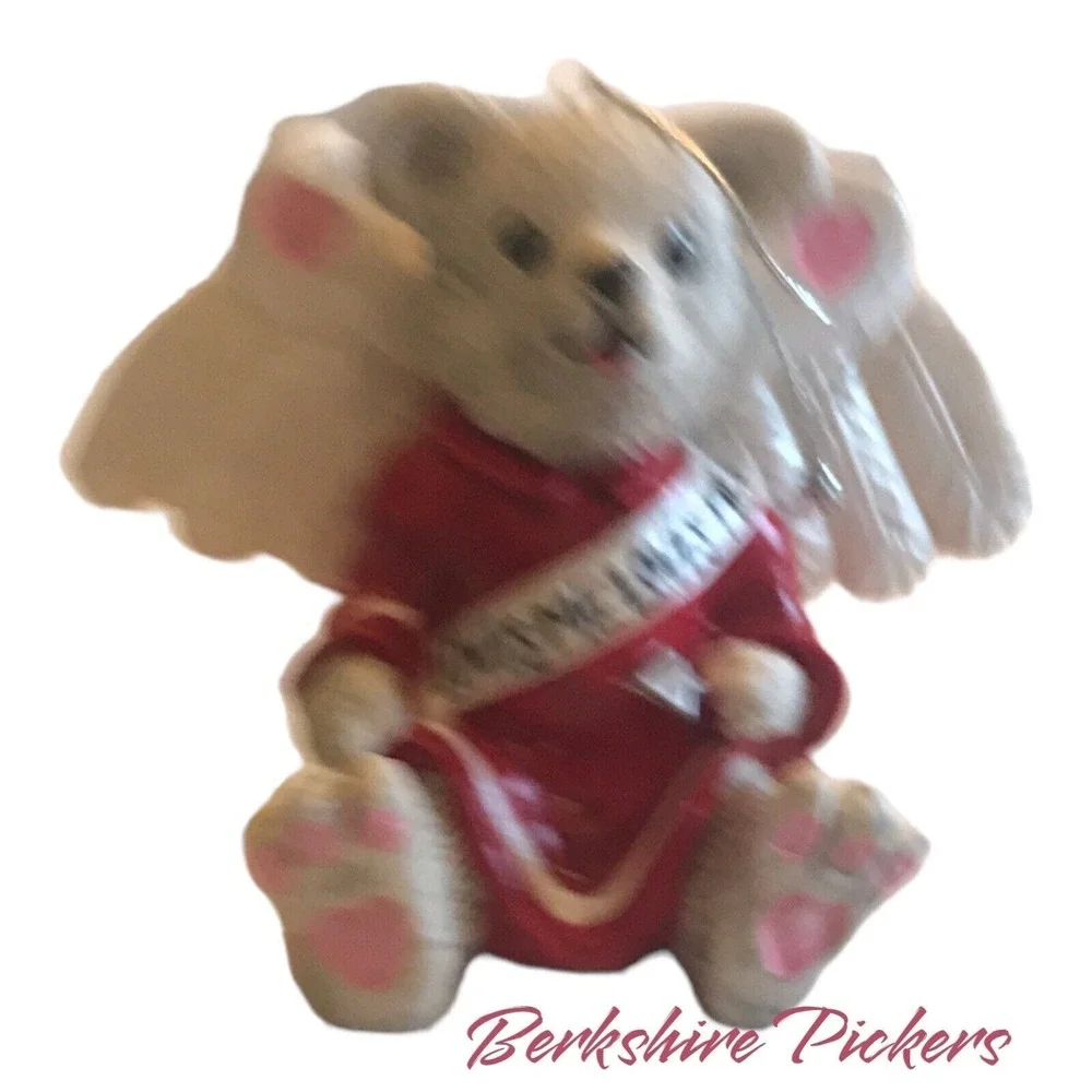 Teddy Bear‎ angel Ornament Figurine 1997 Cupid with Arrows Loves Me Loves Me Not